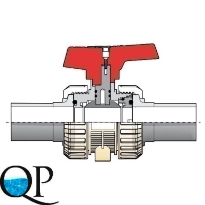 Кран шаровой ПП (PPH) CEPEX серия IND (уплотнение шара PTFE, остальные FPM), окончания ПЭ для стыковойэлектромуфтовой сварки (для труб ПЭ) 2