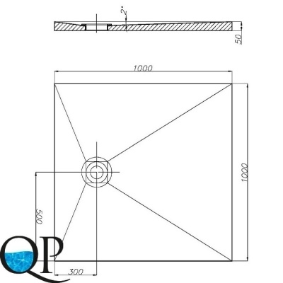 RPG поддон, уклон в сторону, под точечный трап 2