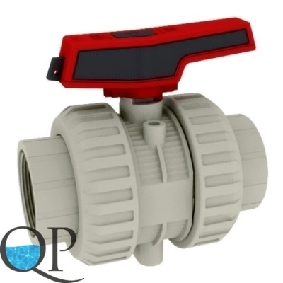 Кран шаровой ПП (PPH) CEPEX серия IND (уплотнение шара PTFE, остальные EPDM), разборные муфтовые окончания (внутр. резьба BSP) 1